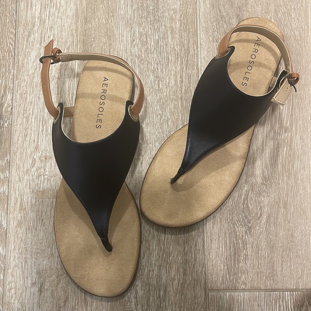 Aerosoles Leather Sandals Women Size 11 New